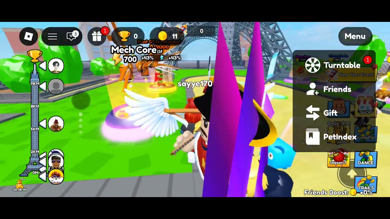 Playing jumping tower game