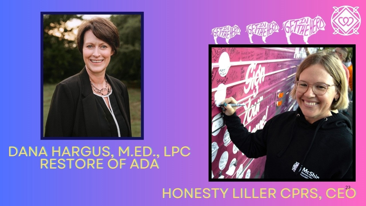 Dana Hargus from  Restore of Ada-Get in the herd Recovery Podcast #RecoveryJourney #HealingStories