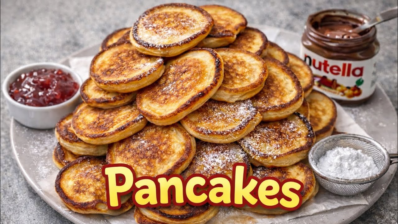 Traditional Yakut Pancakes (Soft & Fluffy). Pancakes with Plain Yogurt.