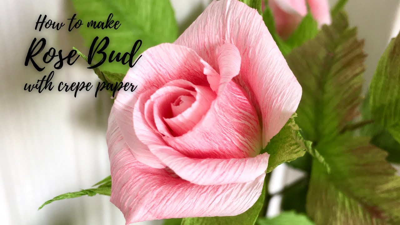 Diy Paper Flower | How to make Rose Bud with crepe paper| Giáng Sinh Handmade