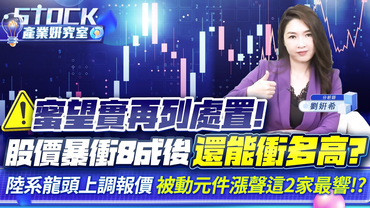 被動元件報價漲不停 這2檔概念股將成最大贏家!蜜望實再列處置!股價暴衝8成後還能衝多高?【產業姸究室】2025.11.25 股市甜心 分析師劉姸希