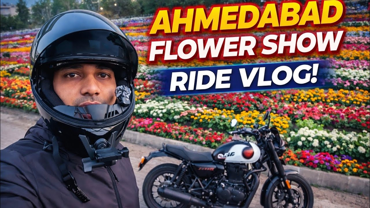Ahmedabad Flower Show 2026 🌼 | Night Ride & Bike Vlog #AhmedabadFlowerShow#ahmedabadkitefestival