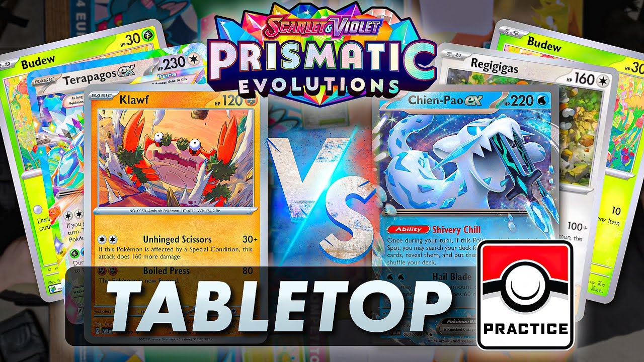 Klawf/Terapagos ex/Budew vs Budew/Regigigas/Chien Pao ex【Prismatic Evolutions】Practice  | Tabletop
