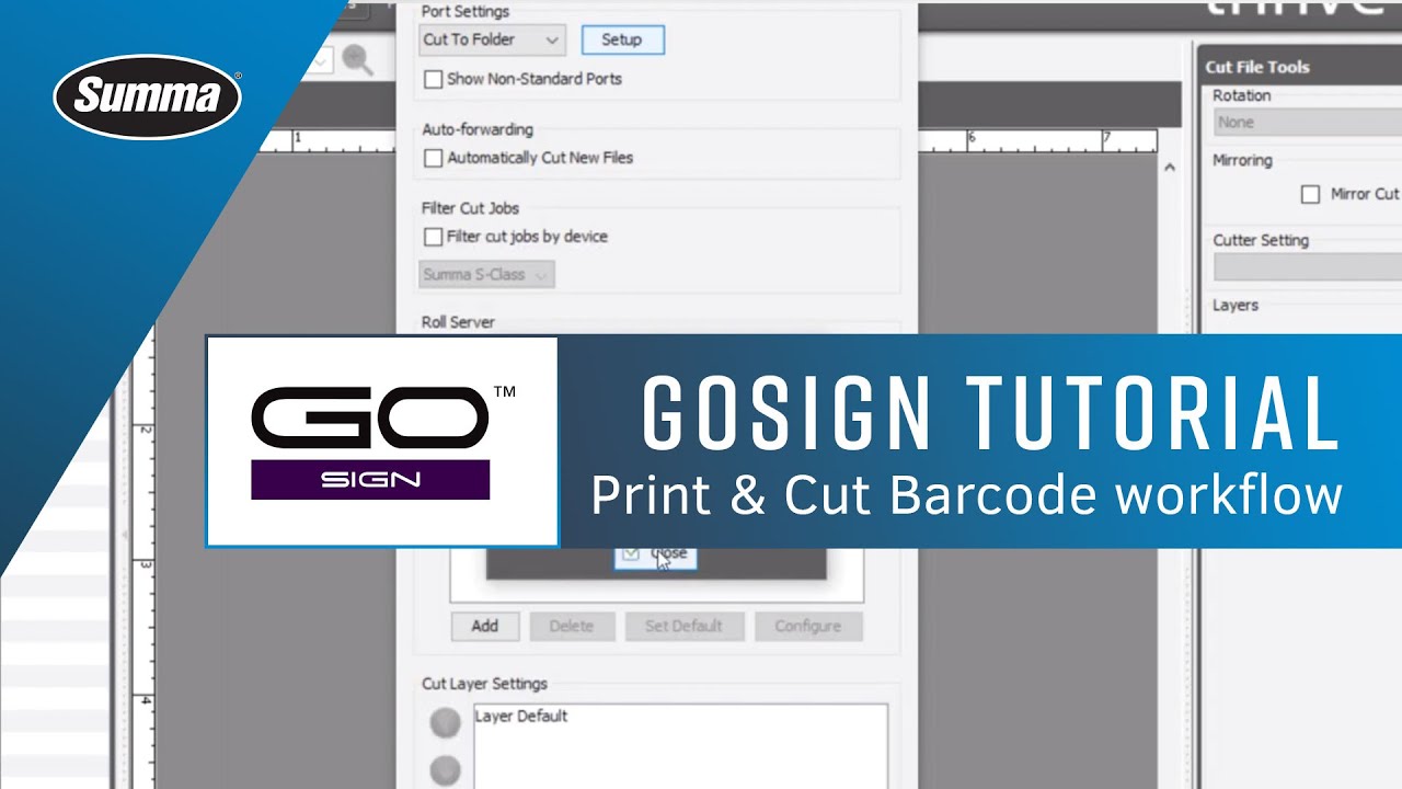 Summa GoSign Tutorial / Setting up a Barcode Print & Cut workflow with Summa GoSign and Onyx