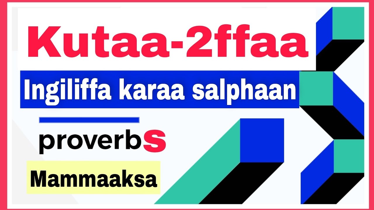 Kutaa 2ffaa # Ingiliffa karaa salphaan @furtuu1