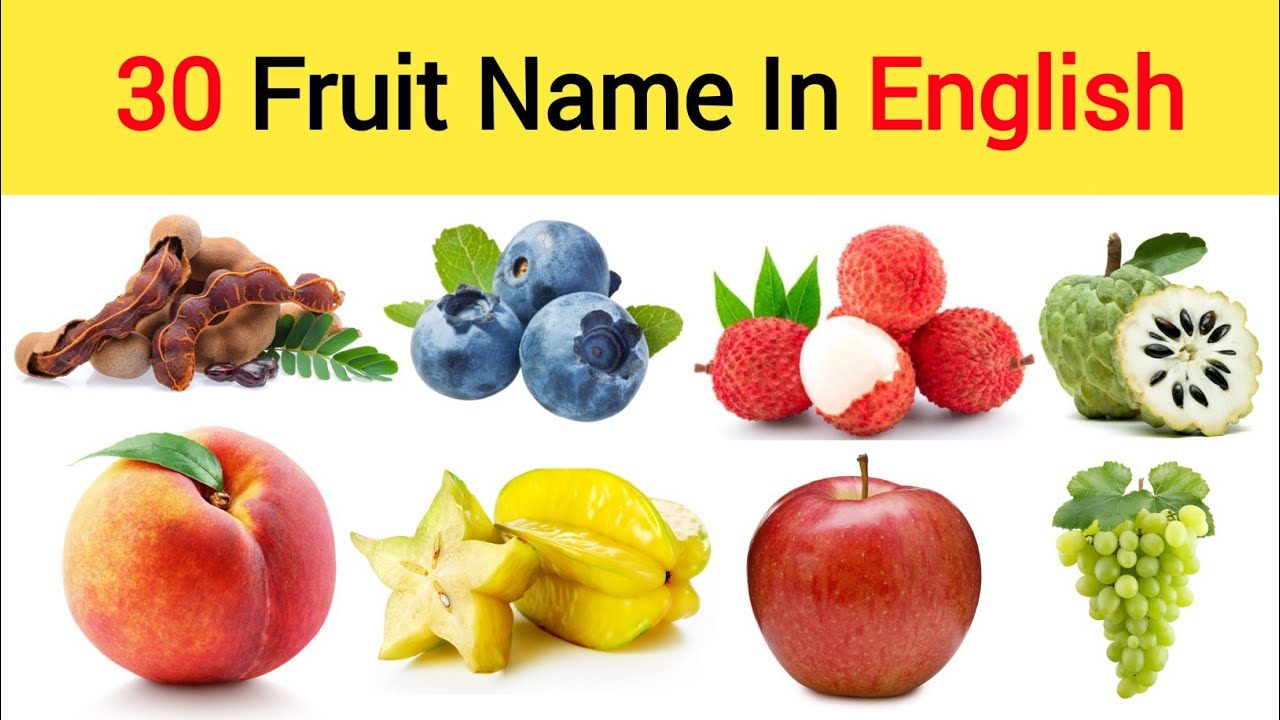 Learn Fruits Name | 30 Popular Fruits Names In English With Pictures | List of Common Fruits |