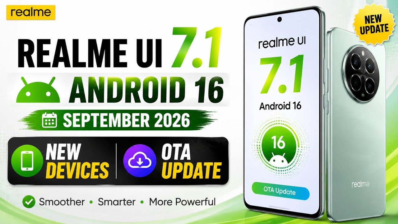 Realme UI 7.1 Android 16 ⚡ September 2026 Latest Updates For Realme Devices🔥