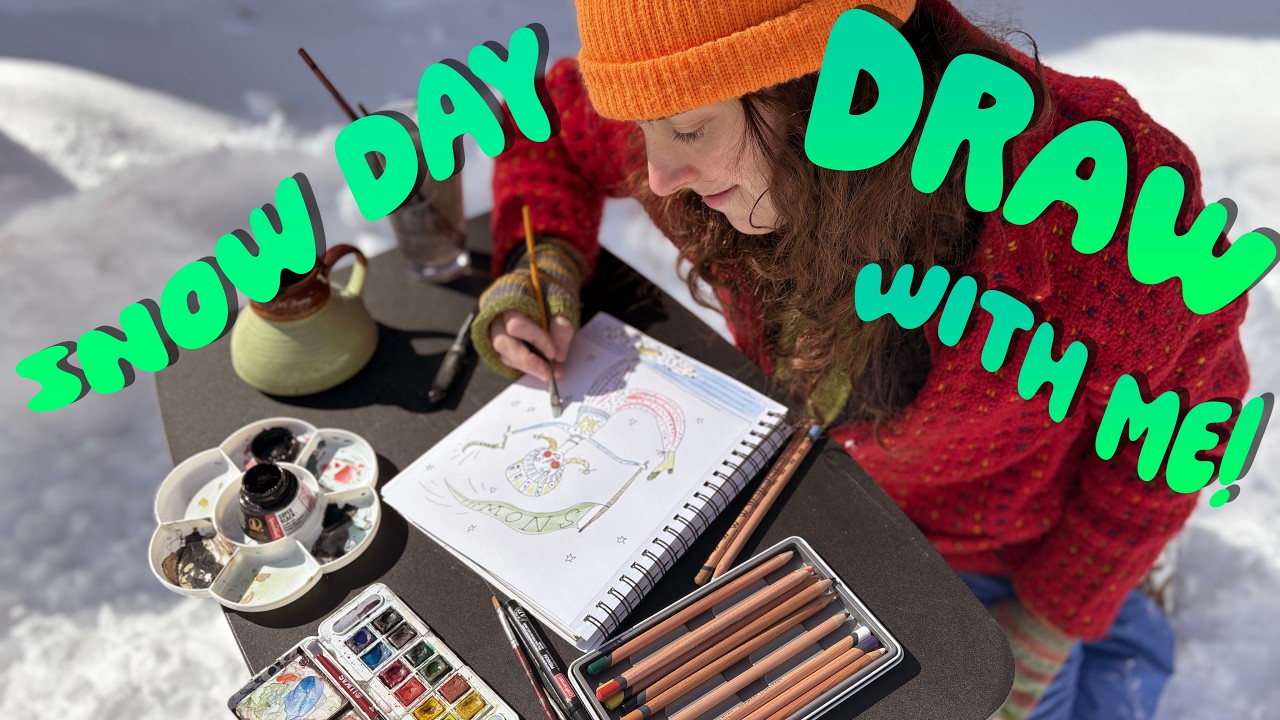 Snowy Sketchbook Session || Draw with Me!