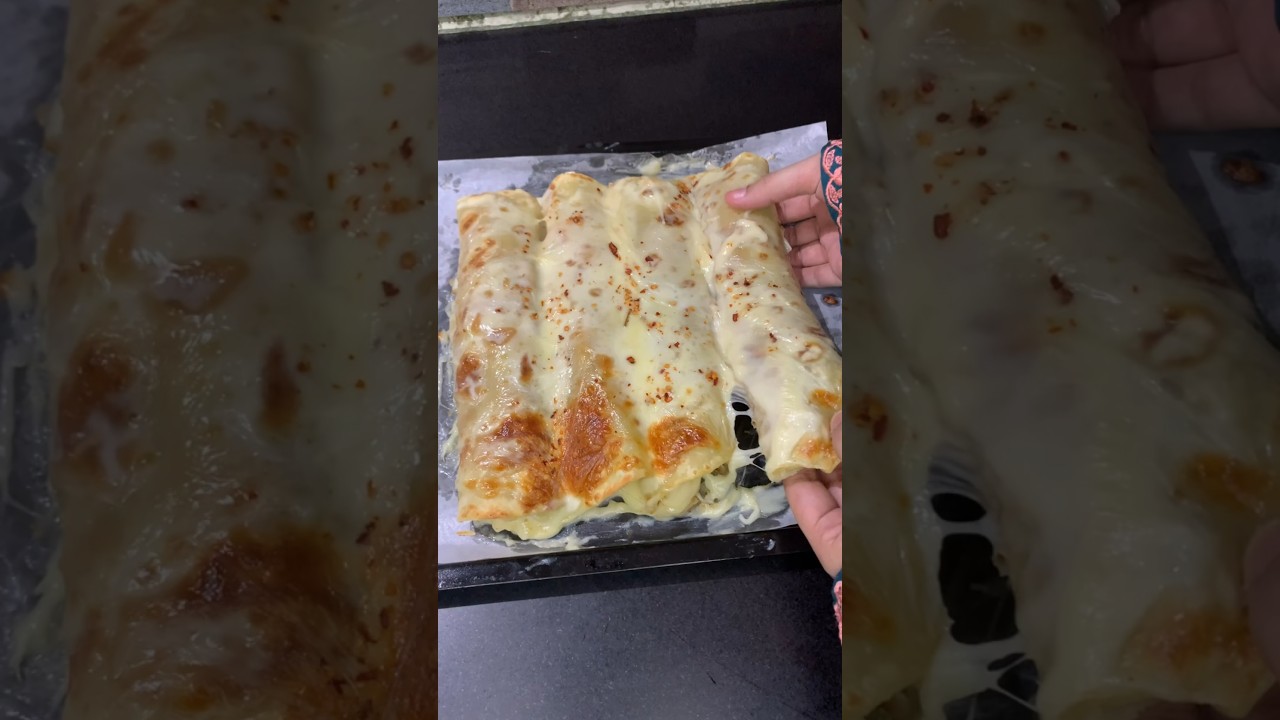 Cheesy Paratha Chicken Roll Recipe #shorts