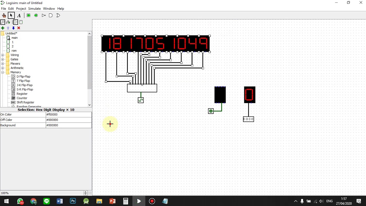 HEX DIGIT DISPLAY ON LOGISIM