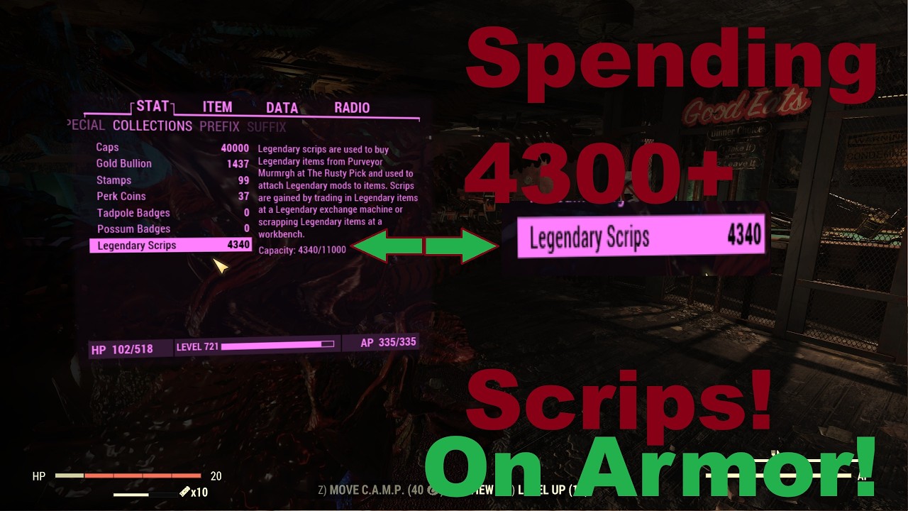 Fallout 76: Spending 4300+ Scrips on Armor.
