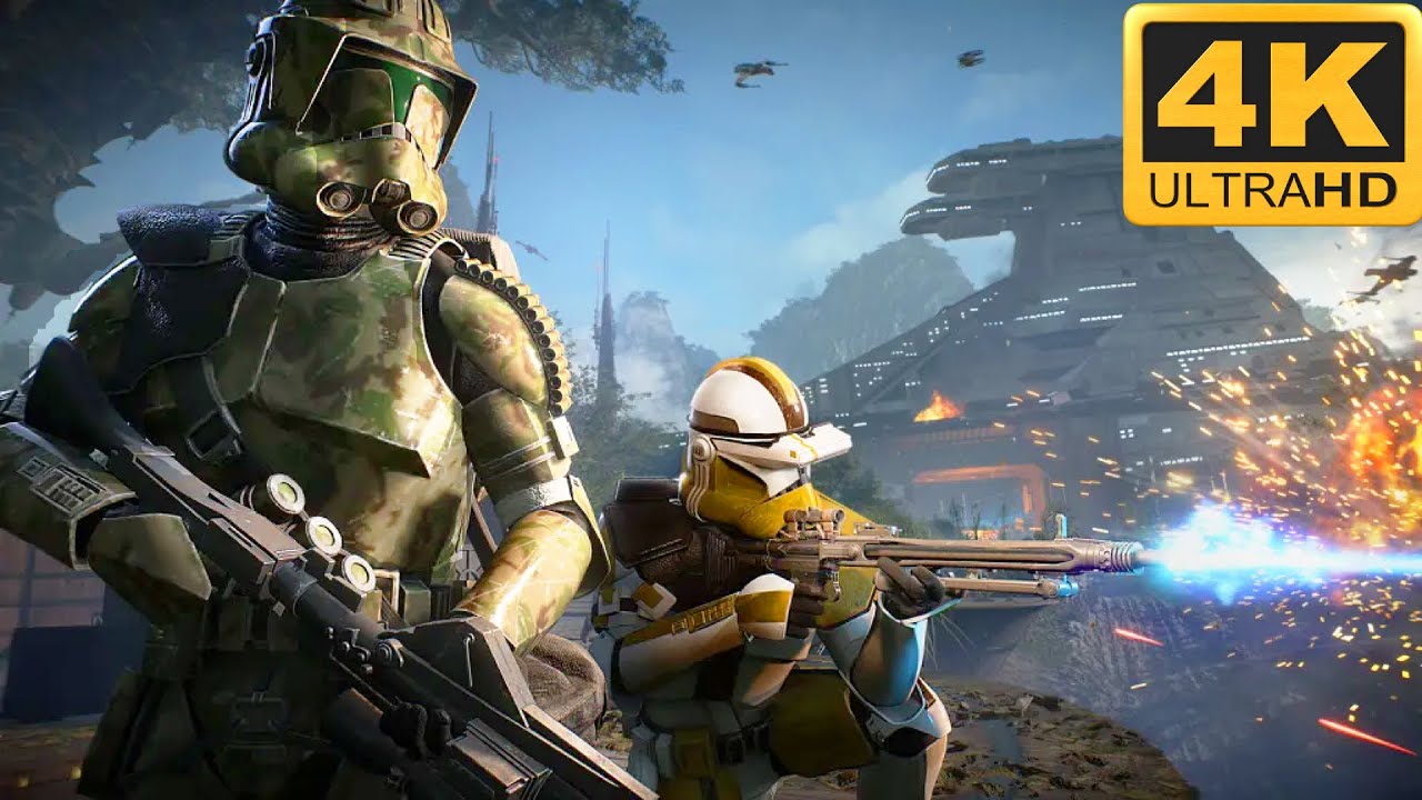 BATTLE OF KASHYYYK: Clone Troopers vs CIS Battle Droids - Star Wars: Battlefront 2 (PS5, 4K, HDR)