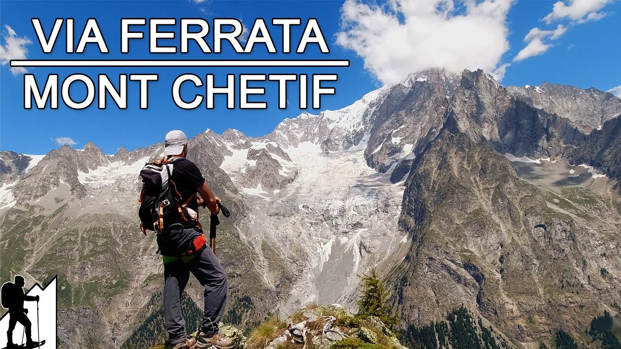 La (non) Ferrata al Mont Chétif. Panorama sul M. Bianco.  (Courmayeur) [diff.: F - Valle d'Aosta]