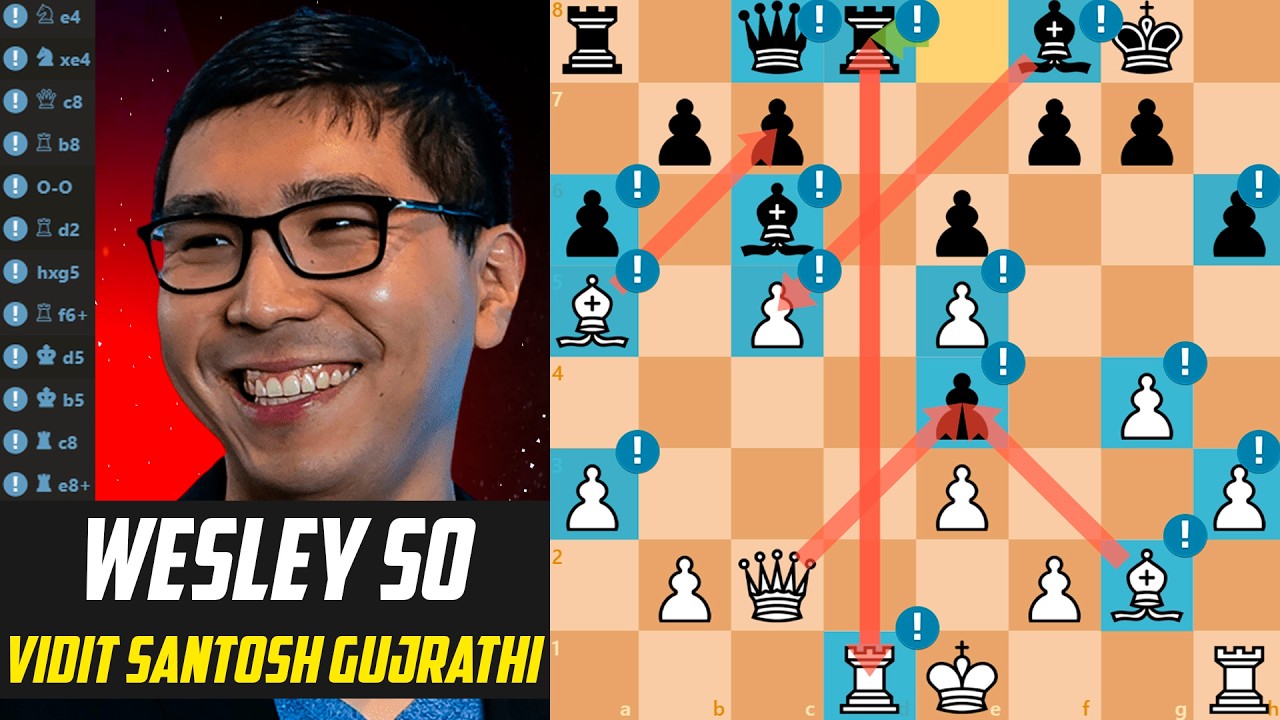 ♟️ Wesley So STUNS Vidit Santosh Gujrathi!                                          [Stockfish 17]