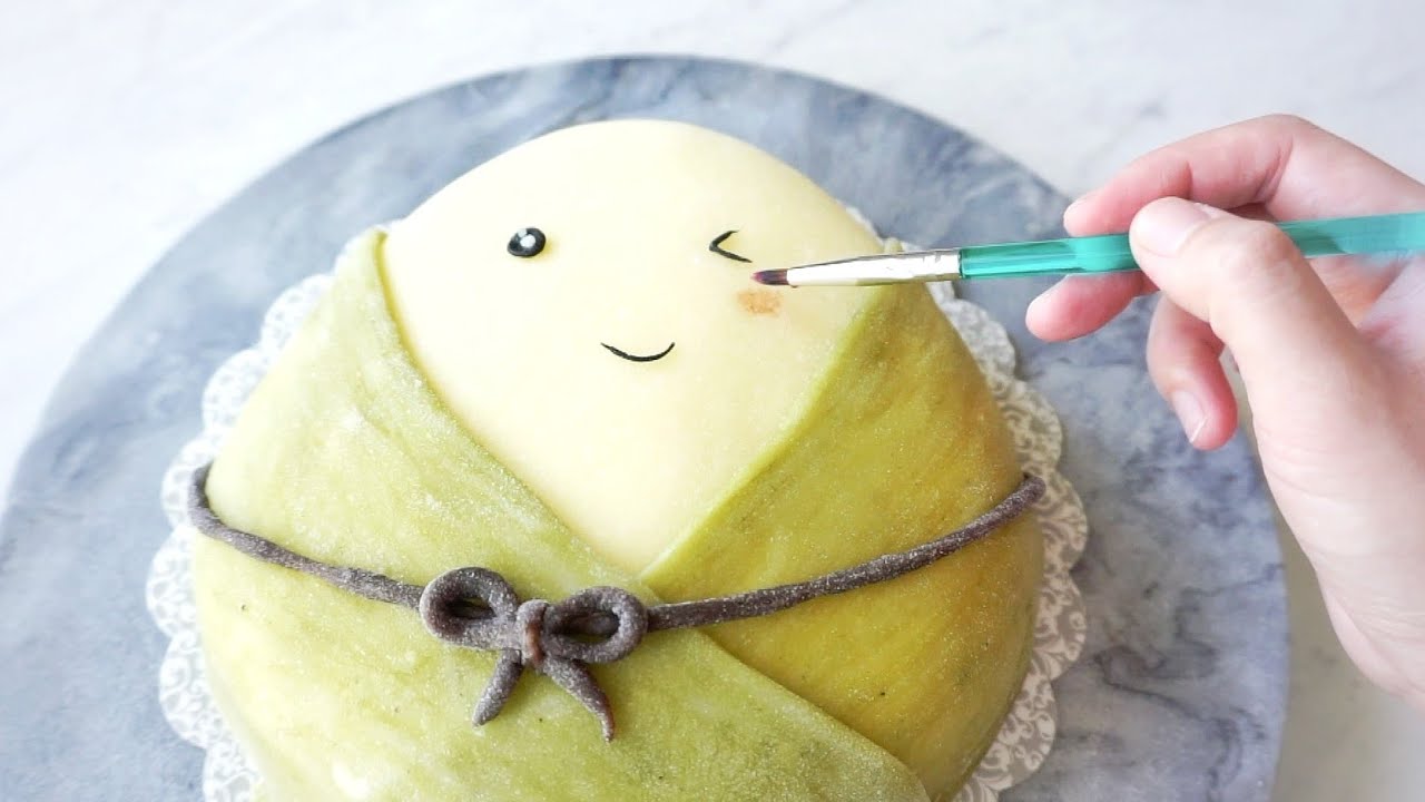 这个粽子造型蛋糕｜原来是一个超大号雪媚娘啊 ZONGZI DAIFUKU CAKE!