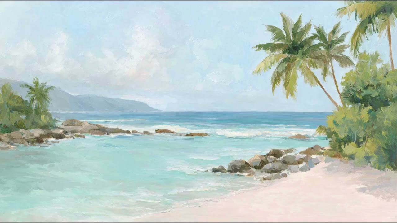 Secluded Tropical Beach TV Art 4K 🏝️ Serene Coastal Wallpaper, Ocean Escape