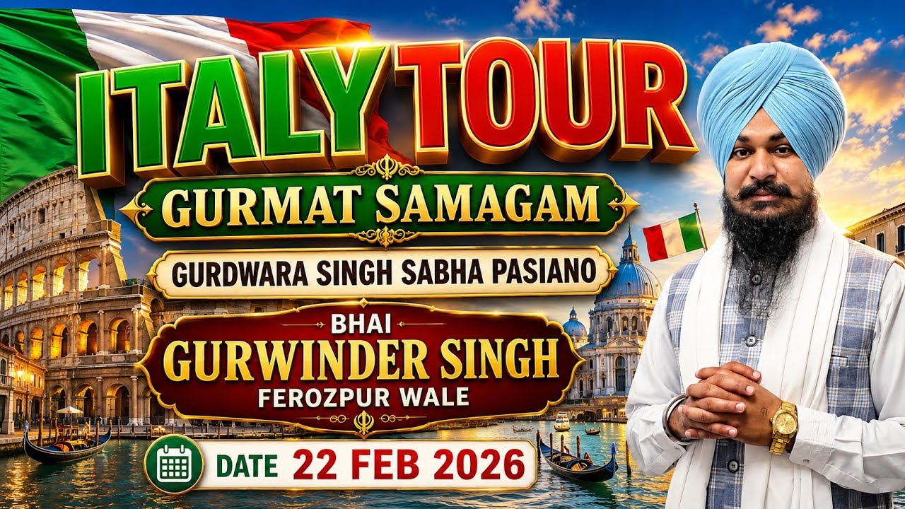 Italy 🇮🇹 Gurdwara Singh Sabha Pasiano || Bhai Gurwinder Singh Ji Ferozepur Wale
