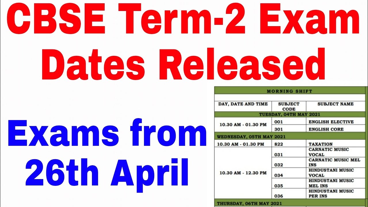Breaking : CBSE Term-2 Exam Dates Released 😍😍