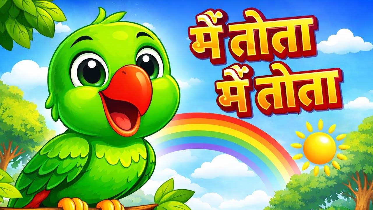 Mai Tota Mai Tota | मैं तोता मैं तोता 🦜 | Fun हिन्दी Nursery Rhymes for Kids | BW Rhymes #cartoon