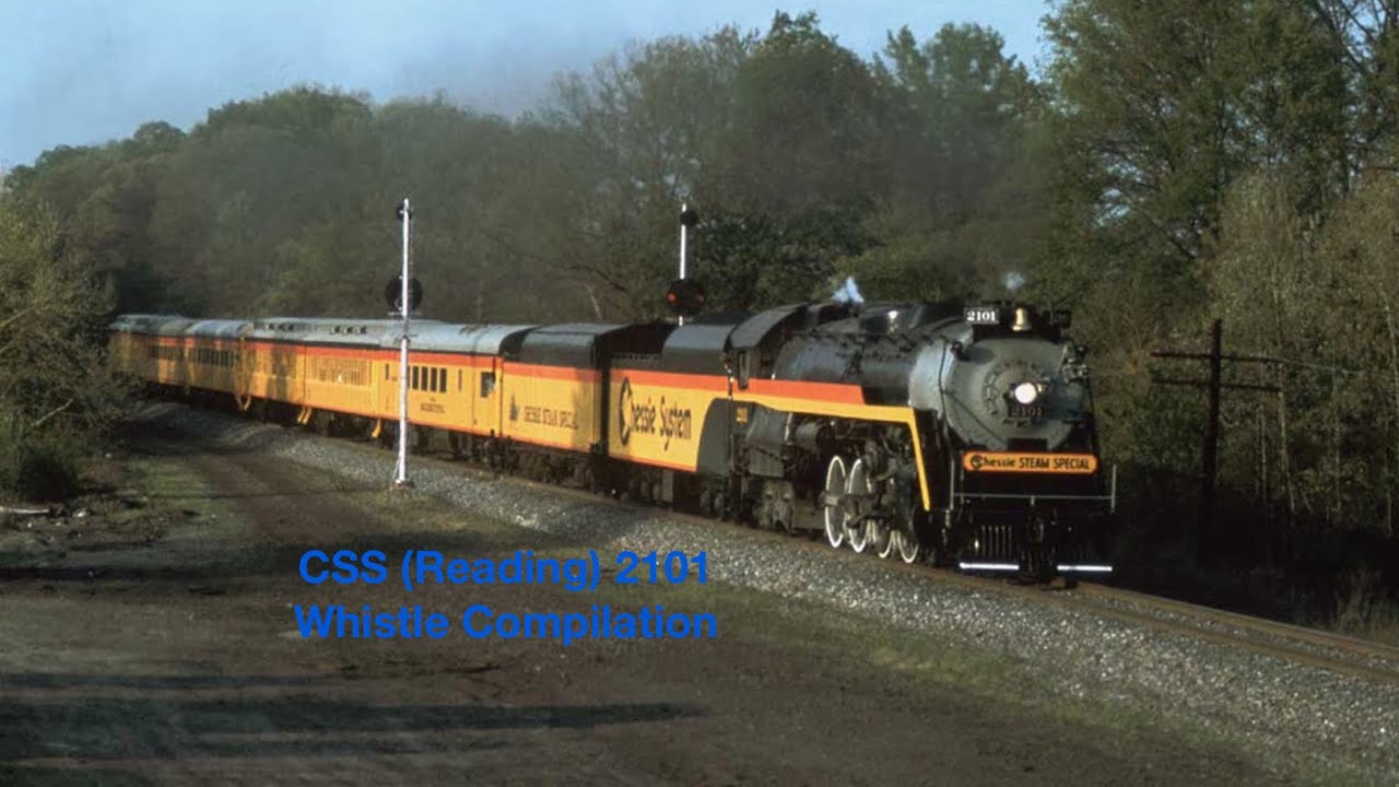 Chessie Steam (Reading) 2101: Whistle Compilation