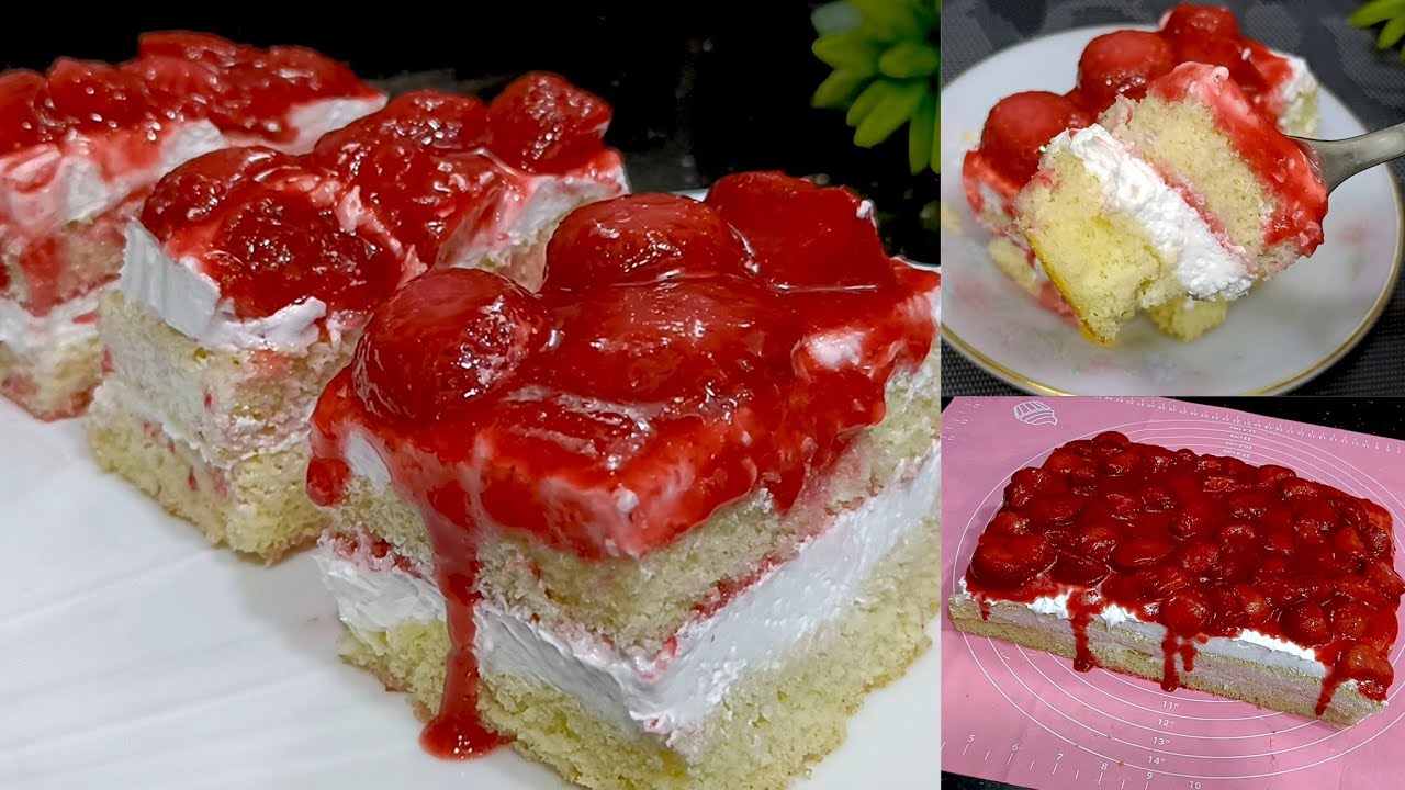 جاتو الفراوله 🍓🍓 هش وخفيف بمقادير بسيطه بدون تعقيد 😋💯