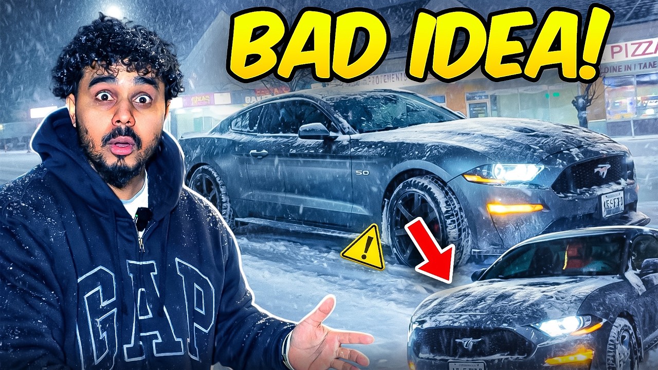Mustang GT in Snow at 11PM ❄️ | Canadian Winter Test🇨🇦