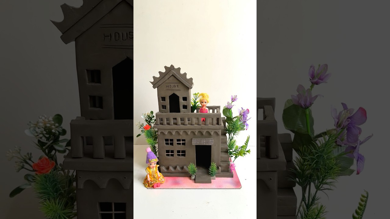 Beautiful miniature clay house 🏠 || #clayhouse #shorts #viralvideo