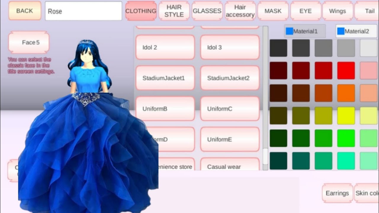 MiO Aida New princess Ball Gown 💙✨🎀(Easy Tutorial) #evening#dress#ballgown#sakura#schoolsimulator  