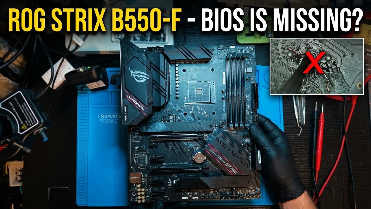 Dead ASUS ROG STRIX B550-F GAMING Revived! Missing BIOS Chip & Burnt Headers FIXED!
