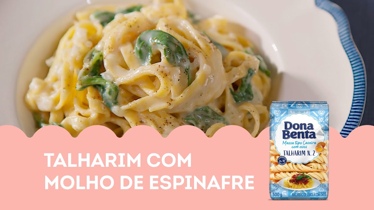Receita de Talharim com Molho de Espinafre | Cozinha Dona Benta