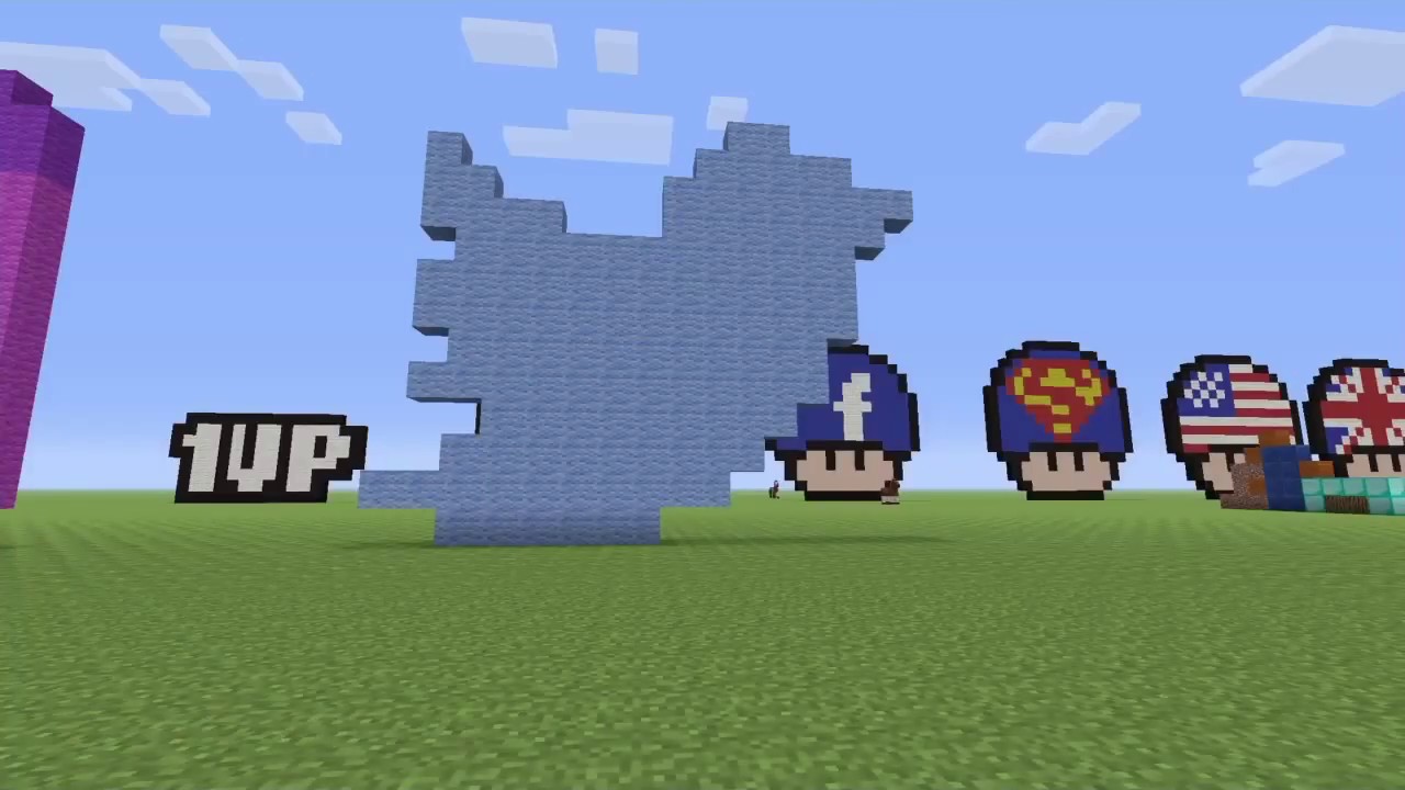Minecraft Twitter Logo Pixel Art Tutorial