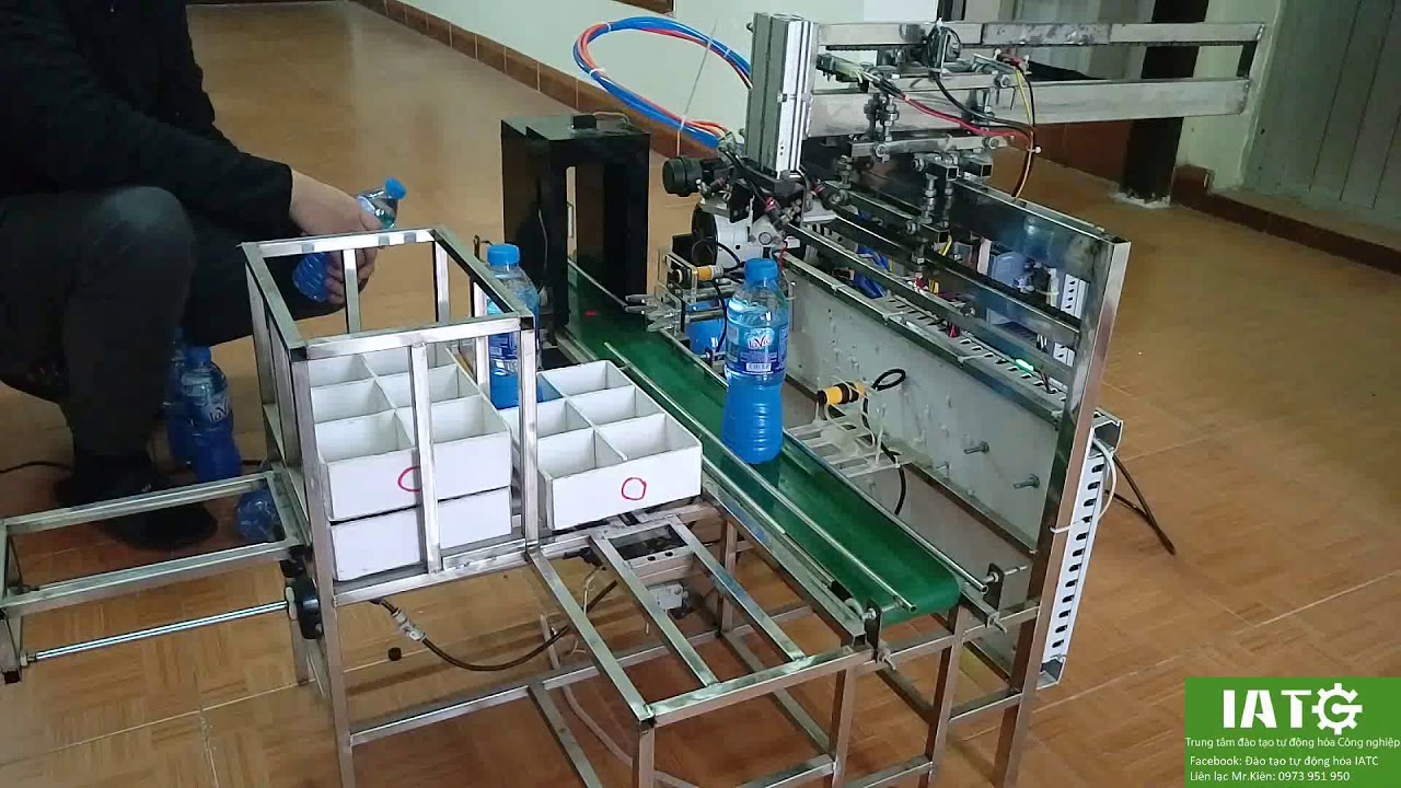 Mô hình máy xếp chai tự động điều khiển bằng PLC Siemens S7-1200