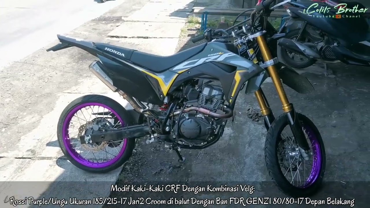 Modifikasi Kaki CRF Jari-jari Ring 17 dengan Velg Rosy 185/215-17 Ungu/Purple