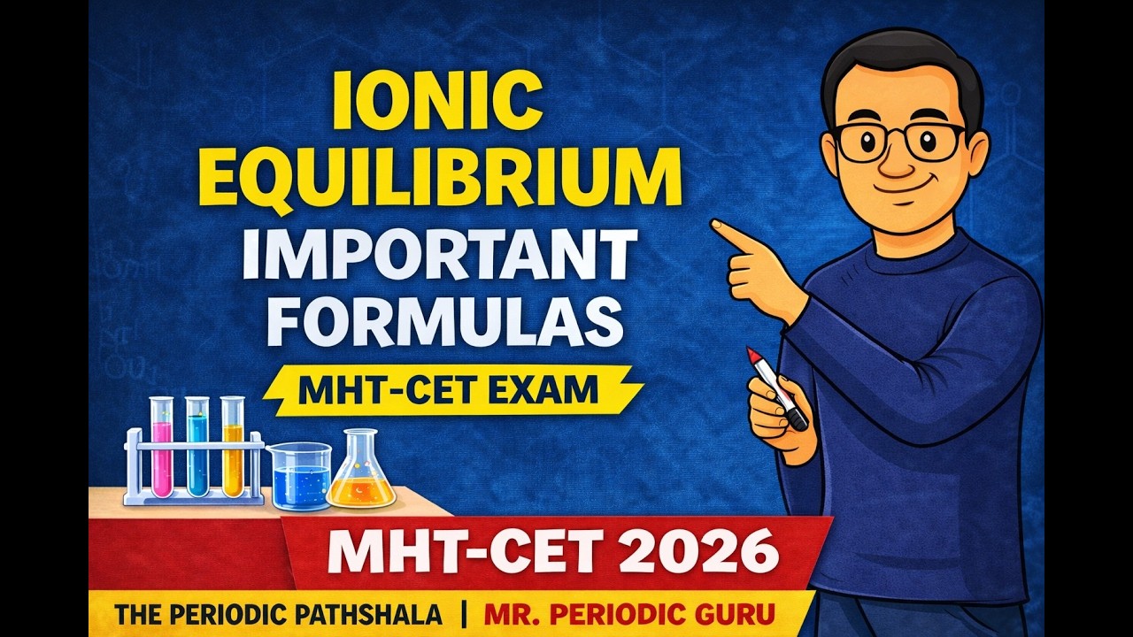 Ionic Equilibrium Formulas for MHT-CET 2026 | Class 12 Chemistry ! Videos_25
