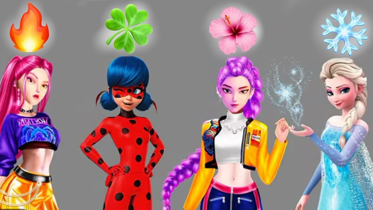 Elemental Mermaid Glow Up: Elsa, Rumi, Ladybug & Mira 🧜&zwj;♀️✨ | Rumi 🌺