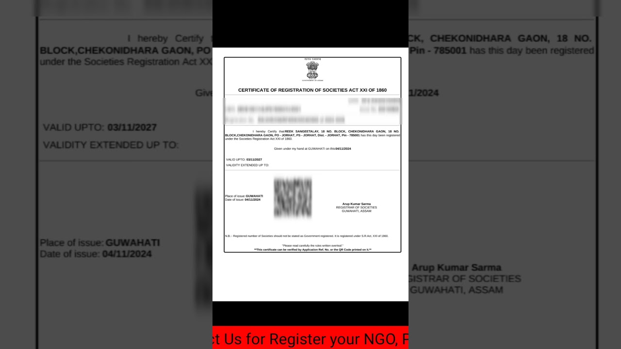 NGO Registration Assam|Society Registration in Assam|#shorts #ytshorts #societyregistrationinassam