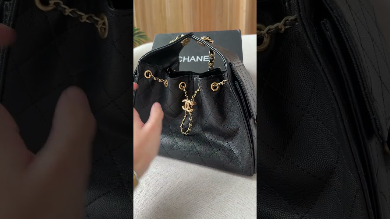 ❤️  Chanel 25 Mini Handbag in Grained Calfskin Black/Gold ⏩️ 