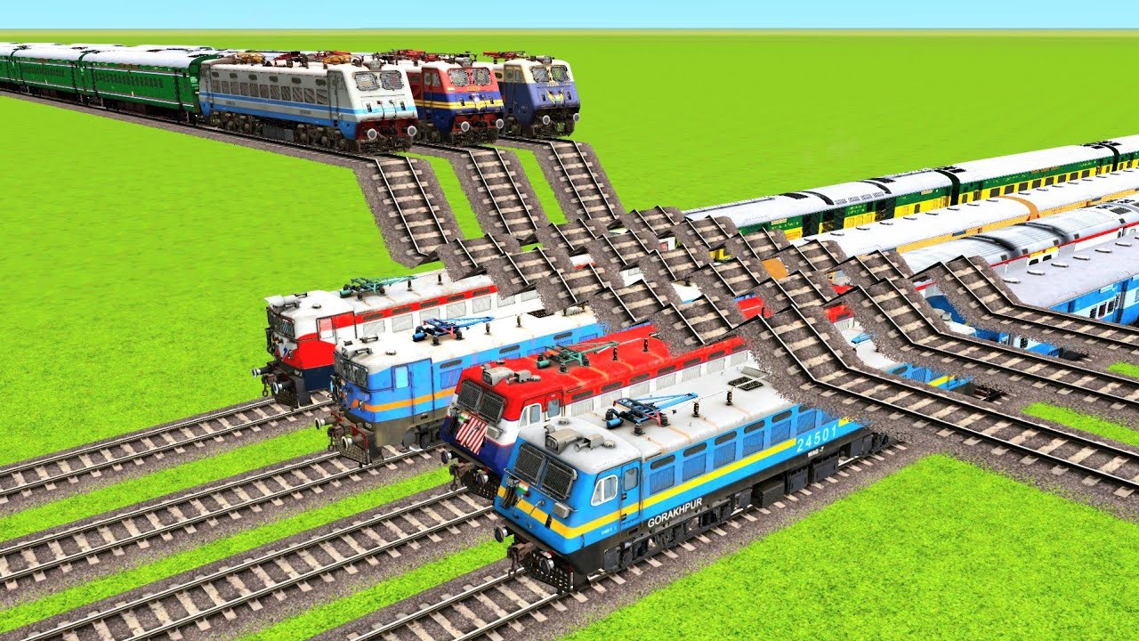 THREE TRAINS ARE RUNNING OVER FOUR DIFFERENT RAILROAD ON THREE RISKY RAILROAD|Train Simulator|