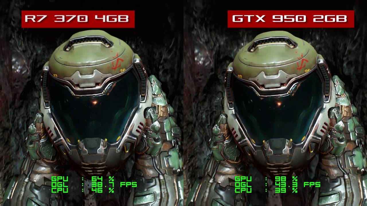 DOOM - SAPPHIRE R7 370 4GB vs ASUS GTX 950 2GB