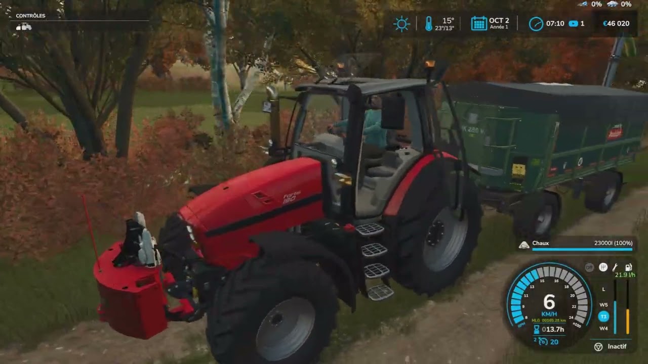 carrière suivie ( eps 2 ) La Pichonnière . fs 25 - ( Epandage de chaux ) .