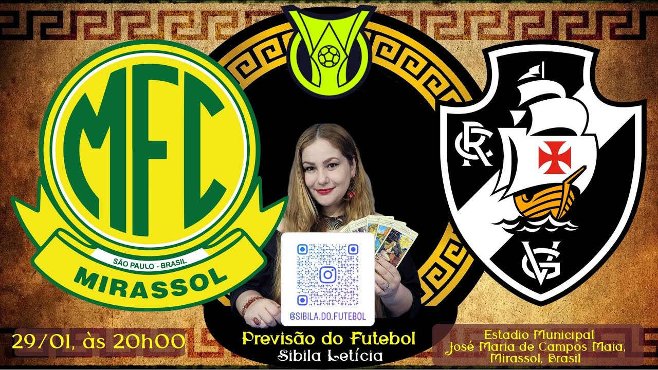 Previsão do Futebol - BRASILEIRÃO - Jogo entre Mirassol e Vasco