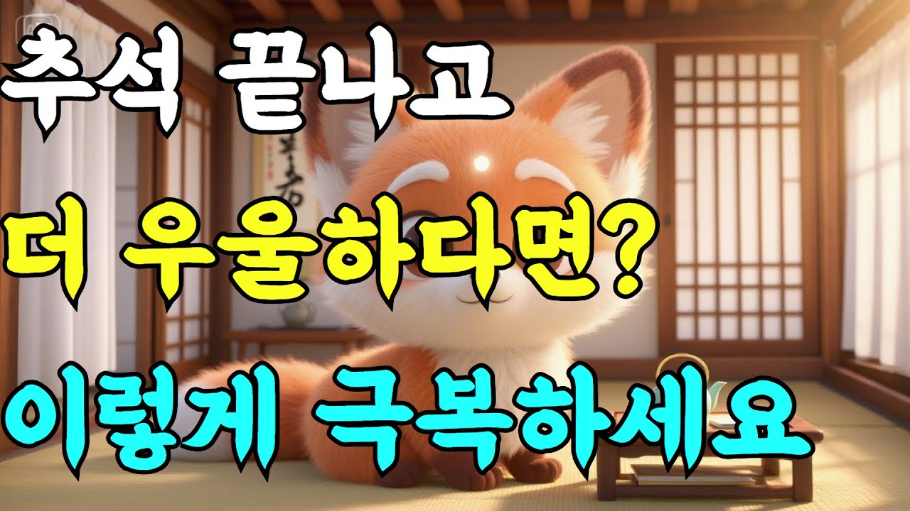 추석 끝나니 공허함,허전함에 빠진다면?이렇게 해결하세요!명절 후 우울증 예방법