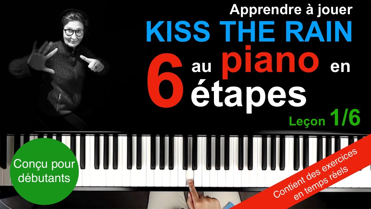 How to play on piano KISS THE RAIN from YIRUMA - Complete lesson - Part 1/6