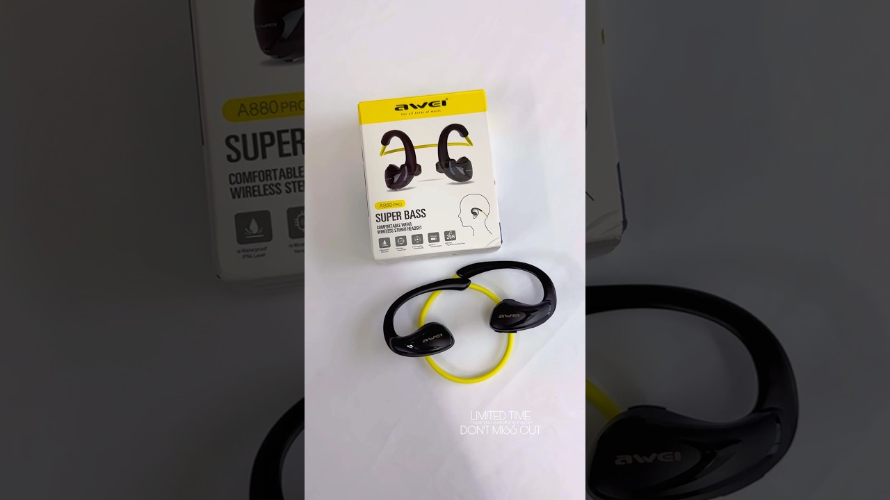 Наушники-вкладыши Awei A880 PRO с Bluetooth, шейным ободом, водонепроницаемые, IPX4, с микрофоном...
