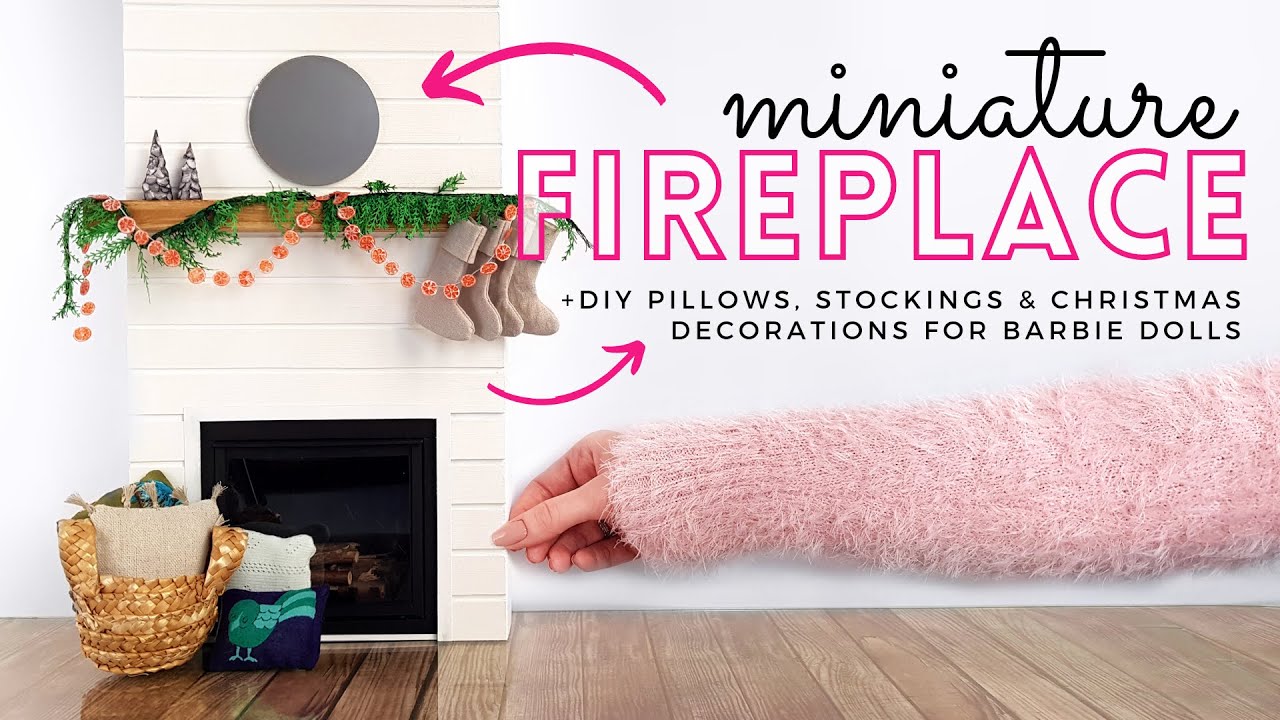 DIY MINIATURE dollhouse FIREPLACE | How to make a FIREPLACE for BARBIE | CHRISTMAS | @minihappyart