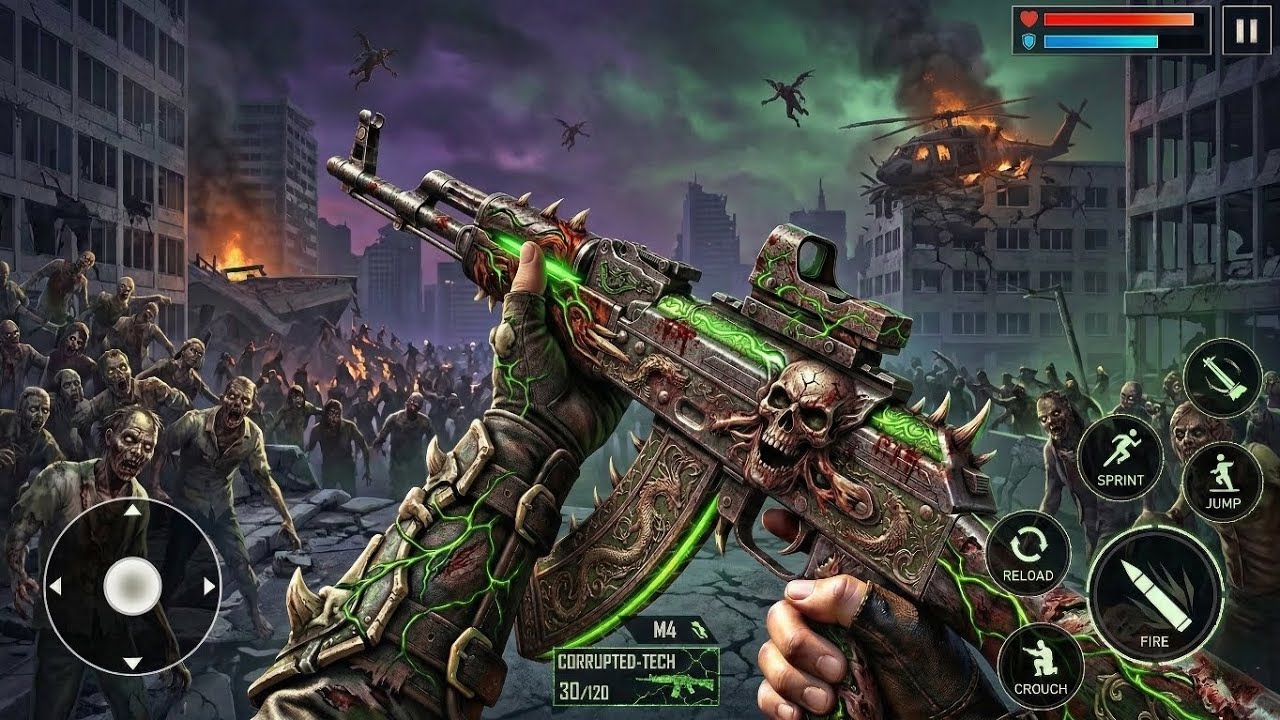 Zombie Fire 3D – Post Apocalyptic Downtown Ruins – Bandook wala game – Zombie game Android gameplay 