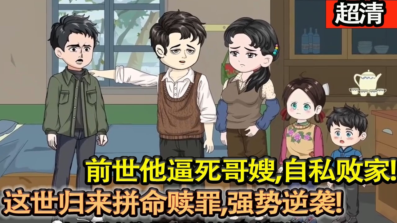 沙雕動畫【前世他逼死哥嫂，自私敗家，這一世重生歸來，拼命贖罪、強勢逆襲，欠的血債，用一生來還！】#乖仔动画
