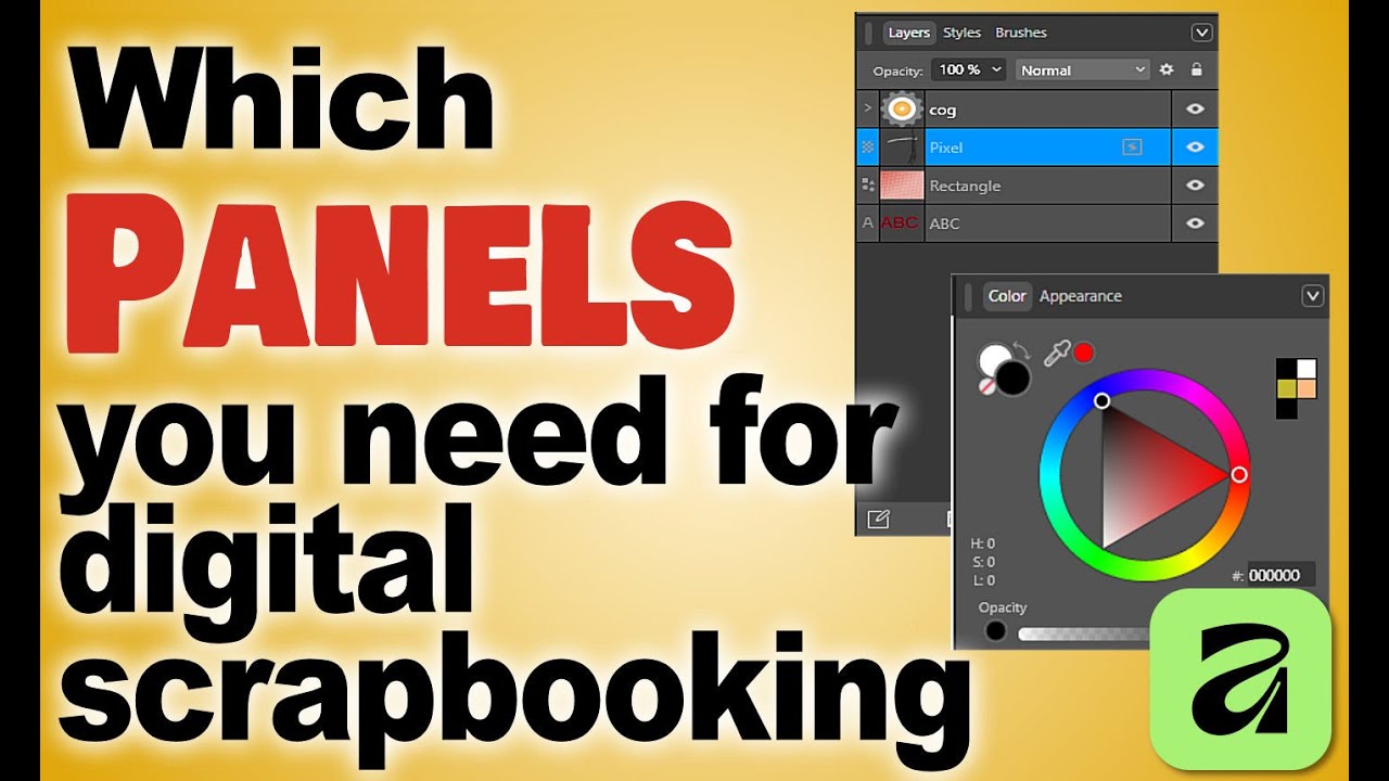 Which Affinity Panels You Need for Digital Scrapbooking
