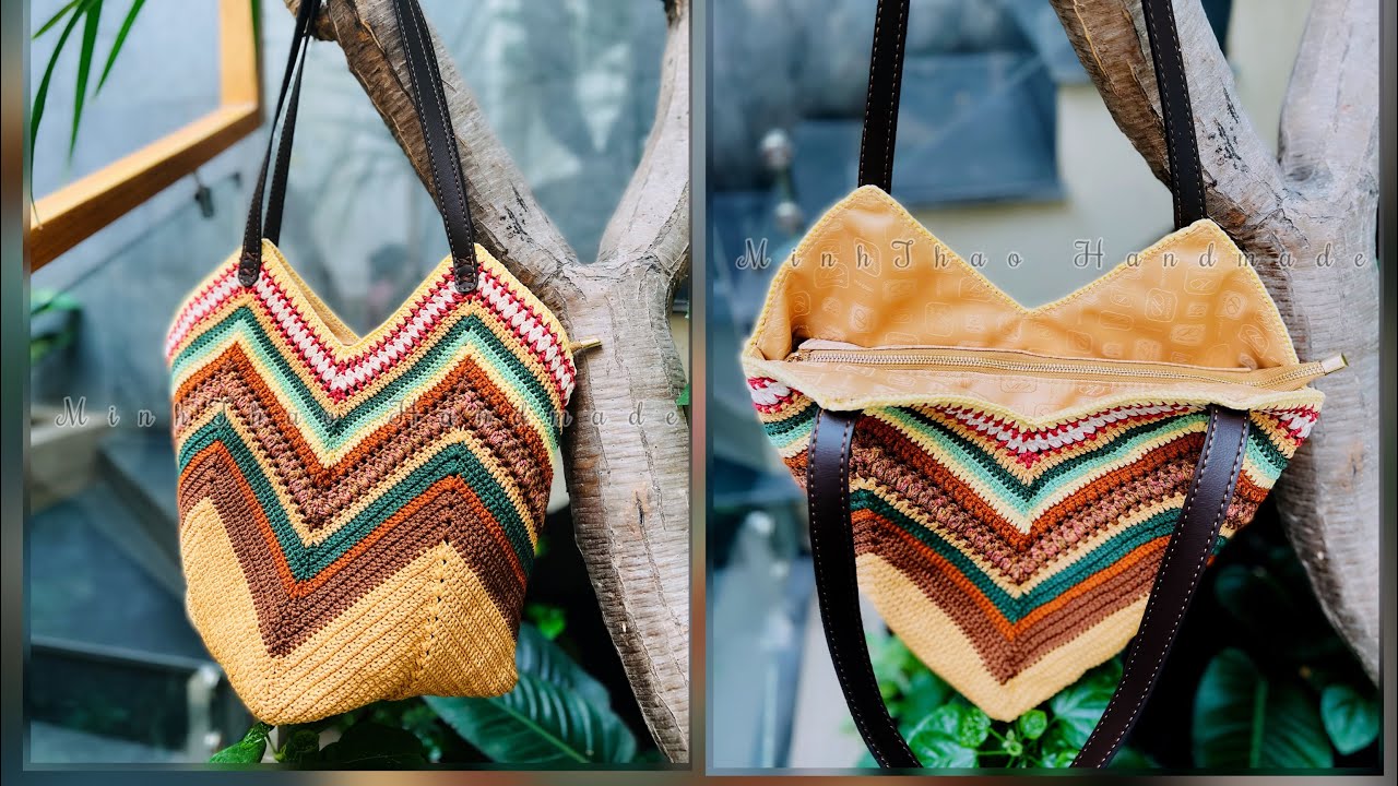 #28. Crochet Bà - Hướng dẫn móc túi bigsize đáy vuông