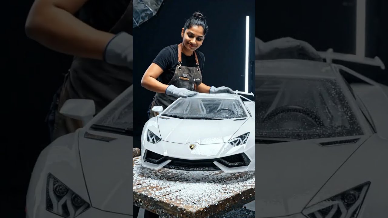 Sculpting a Lamborghini Revuelto From Ice